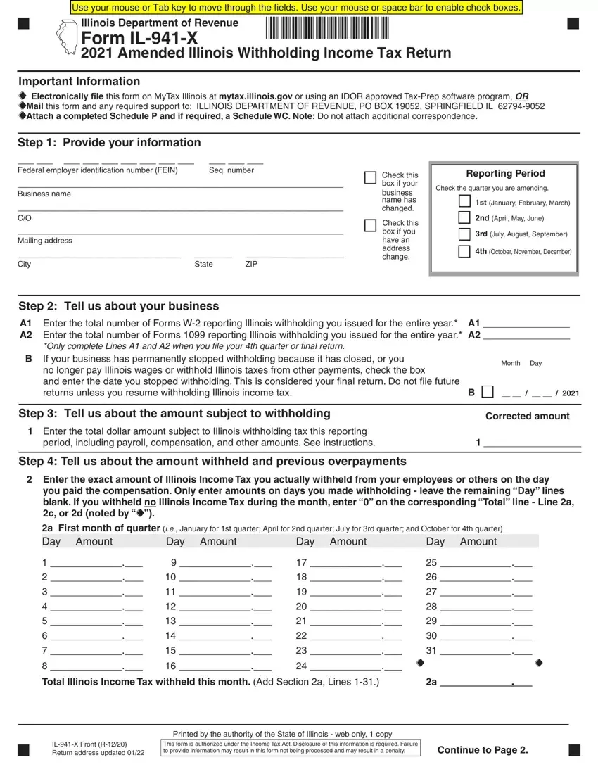 Form Il 941 X Fill Out Printable PDF Forms Online