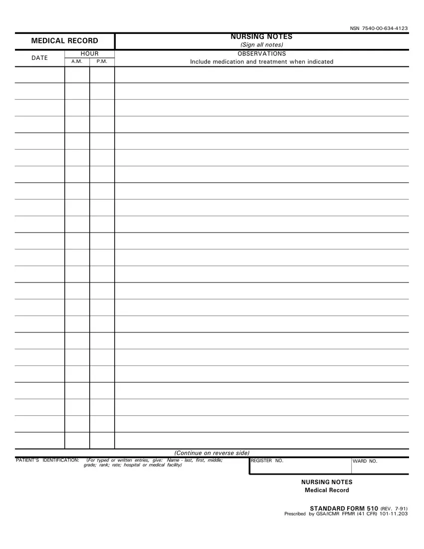 Form Nursing Notes Fill Out Printable PDF Forms Online