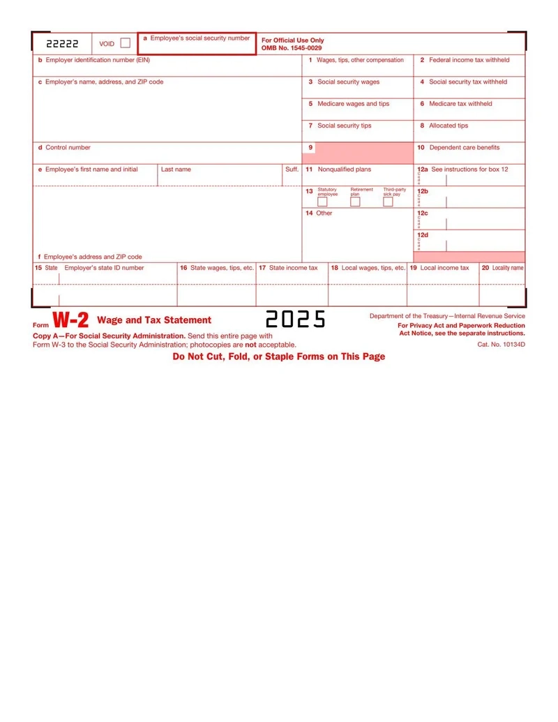 Form W 2 2025 Fill And Sign With Lumin
