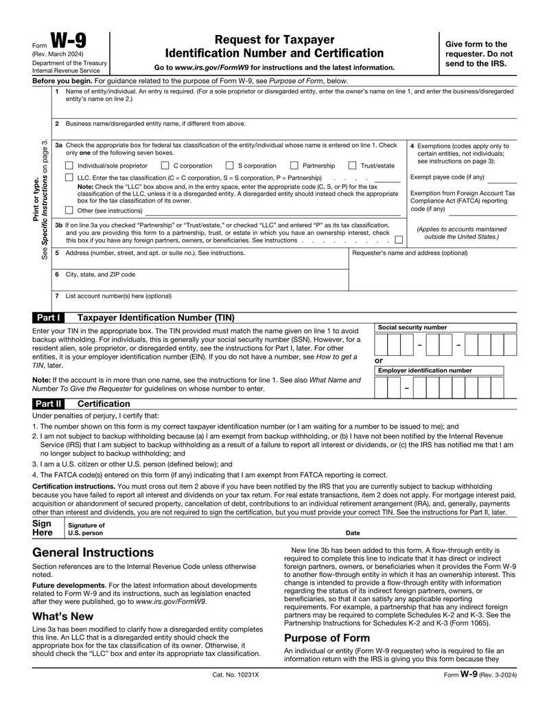 Irs.Gov W9 Form 2024