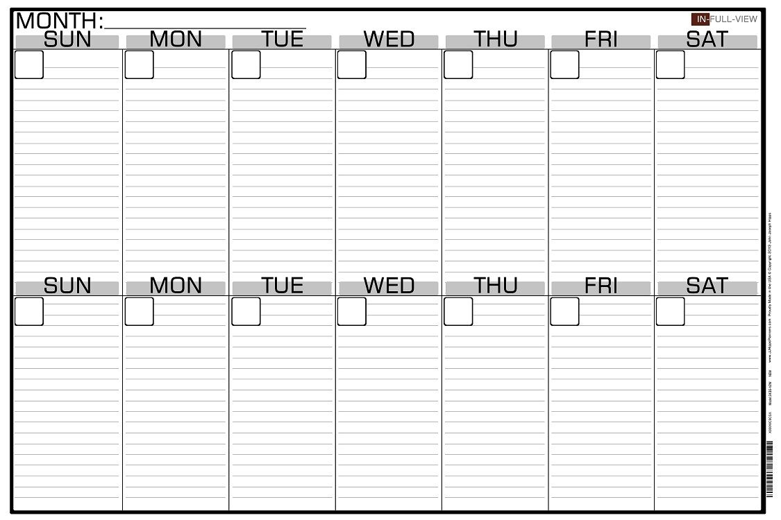 Printable Blank 2 Week Calendar