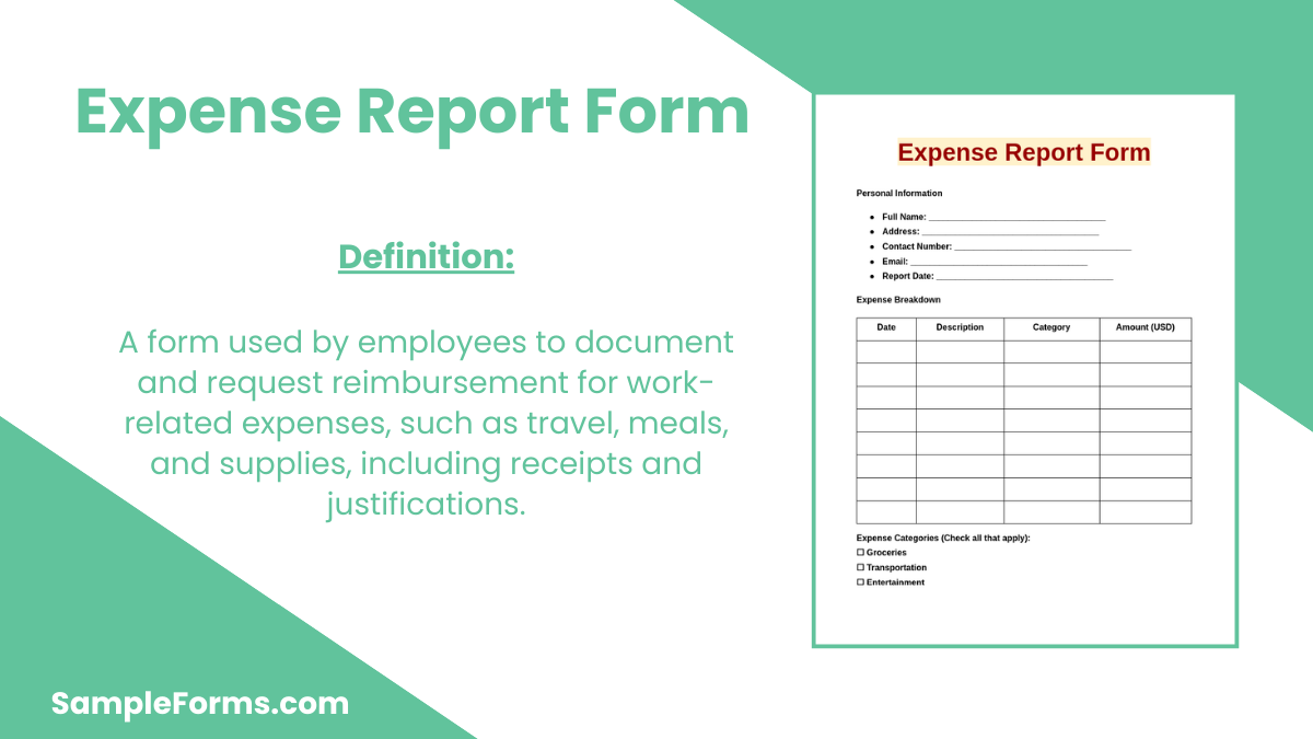 FREE 32 Expense Report Form Samples PDF MS Word Google Docs Excel