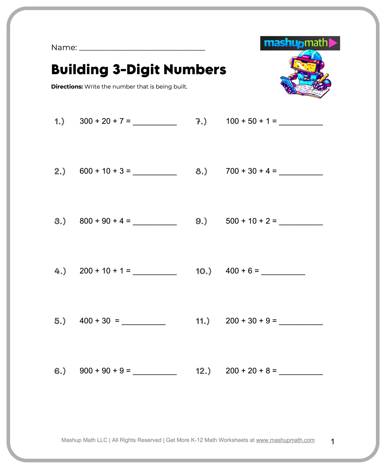 Printable Math Worksheets 4th Graders Free