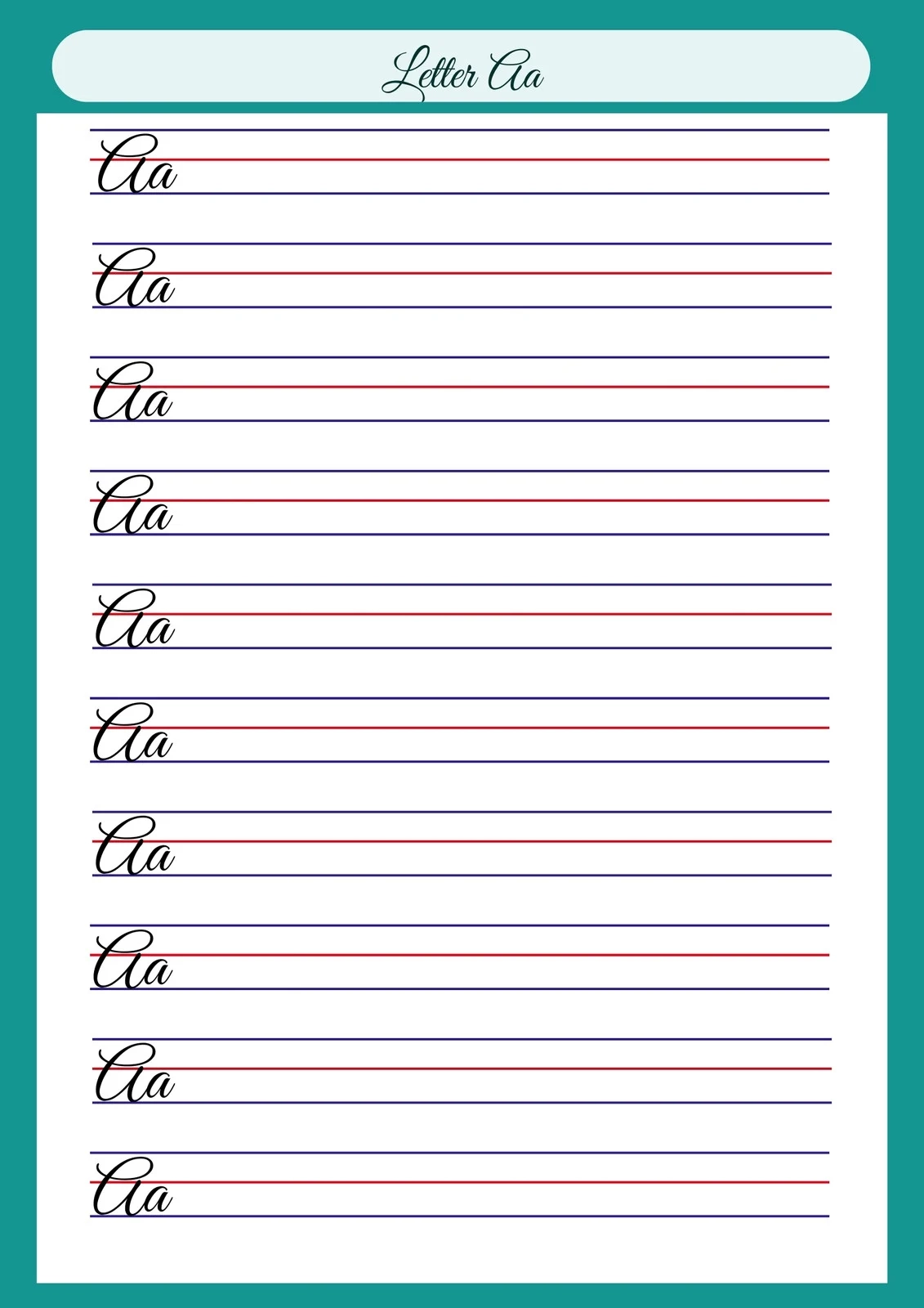 Cursive Letters Worksheets Free Printables
