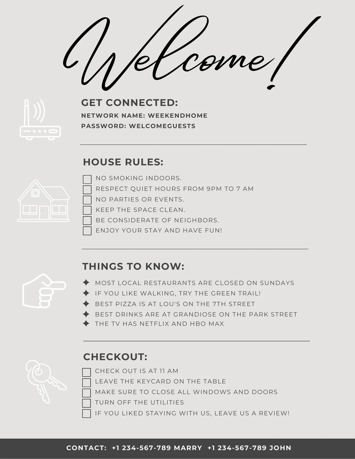 Printable Airbnb House Rules Template Free