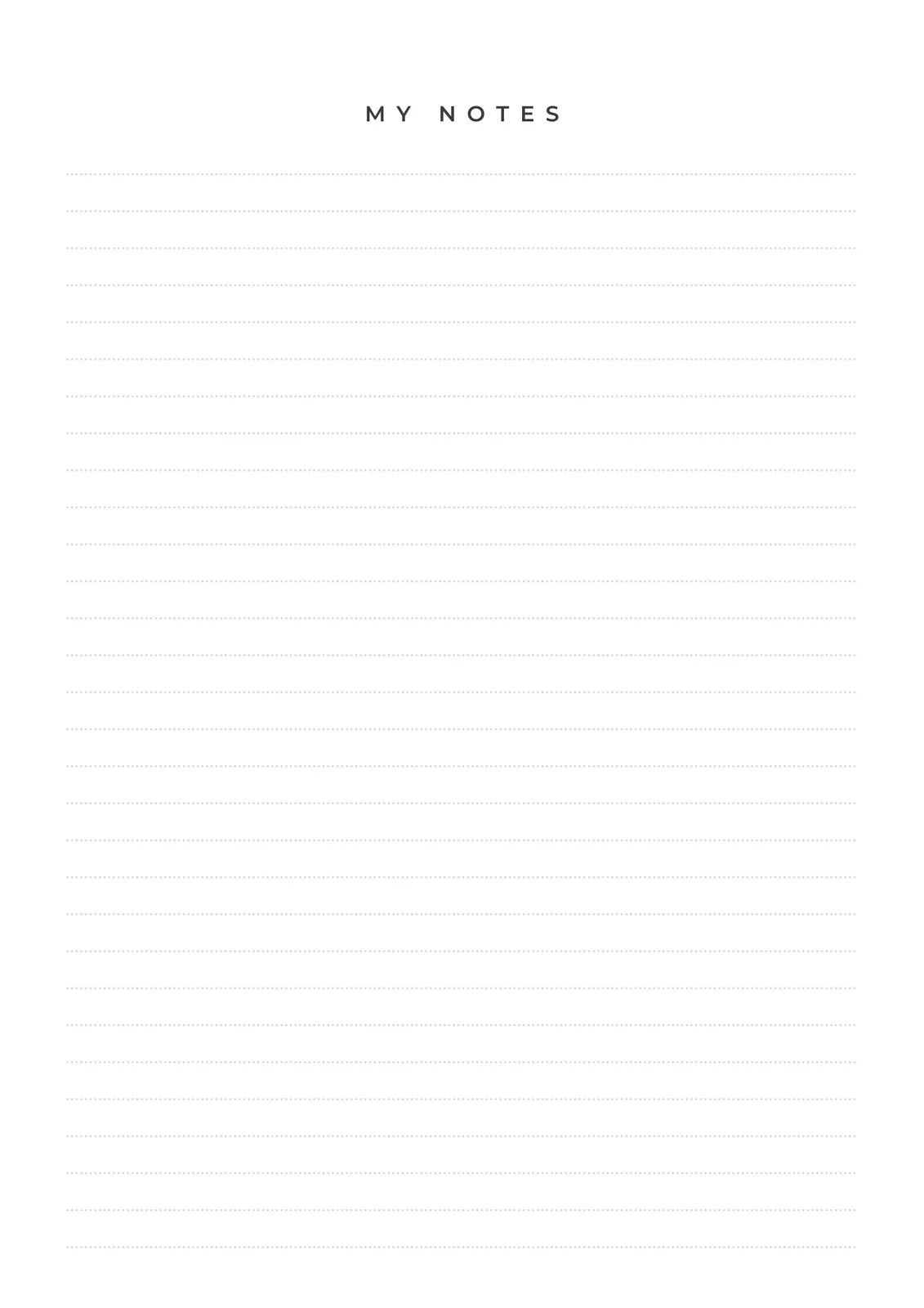 Printable Note Taking Template