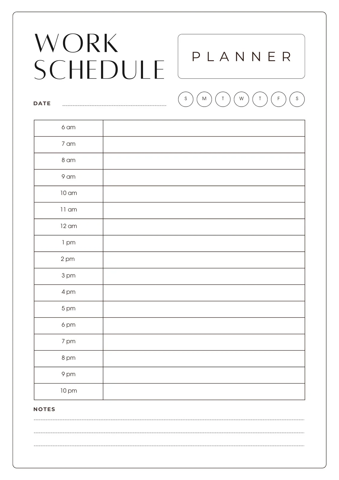 Blank Work Schedule Calendar Printable