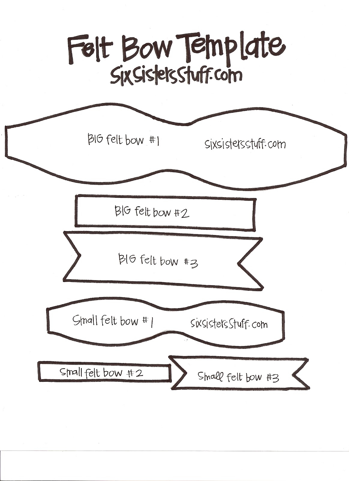 Printable Bow Template