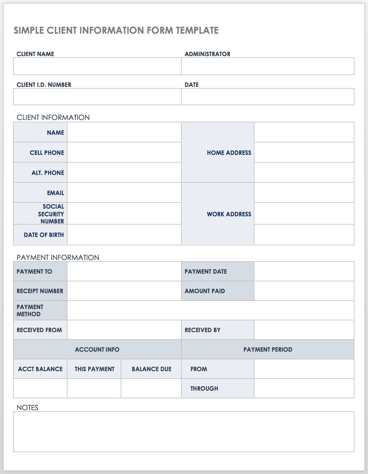 Free Printable Form Templates