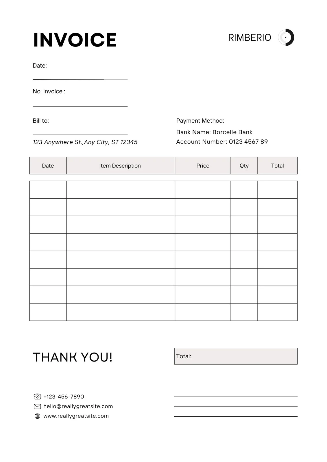 Free Custom Printable Business Invoice Templates Canva