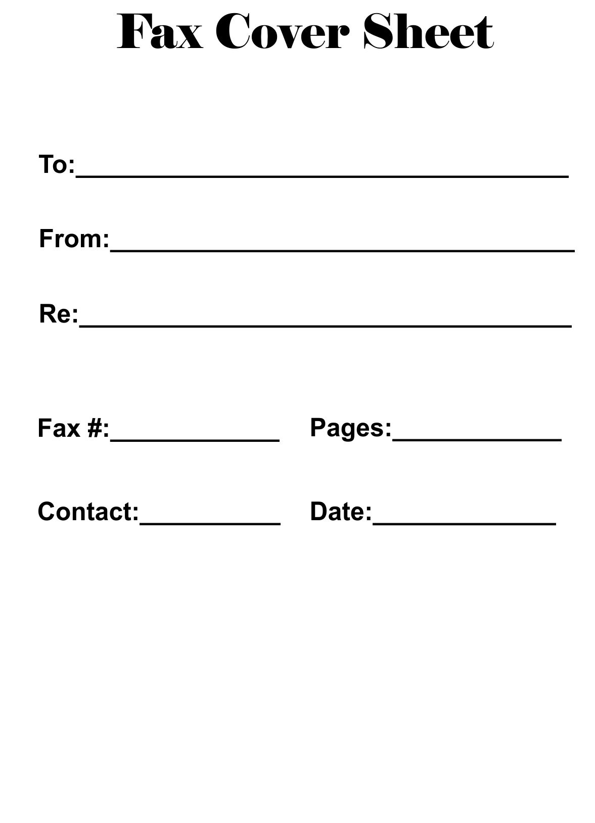 Fax Cover Sheet Template Free Printable