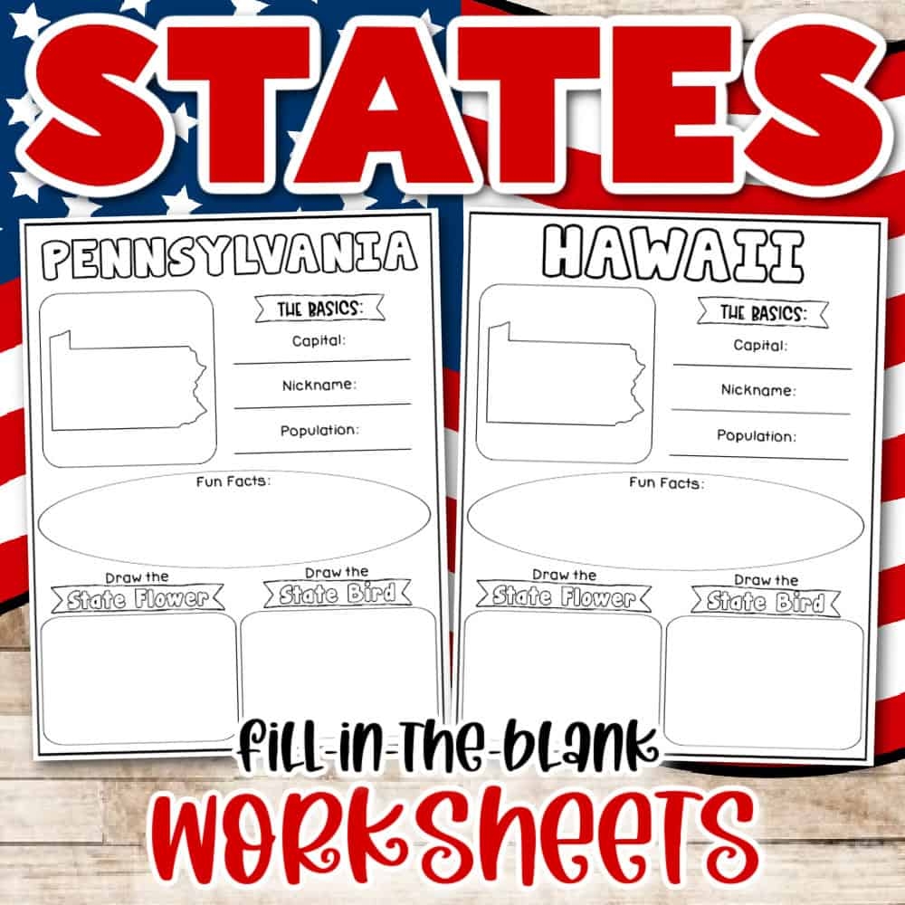 Free Printable 50 States Worksheets