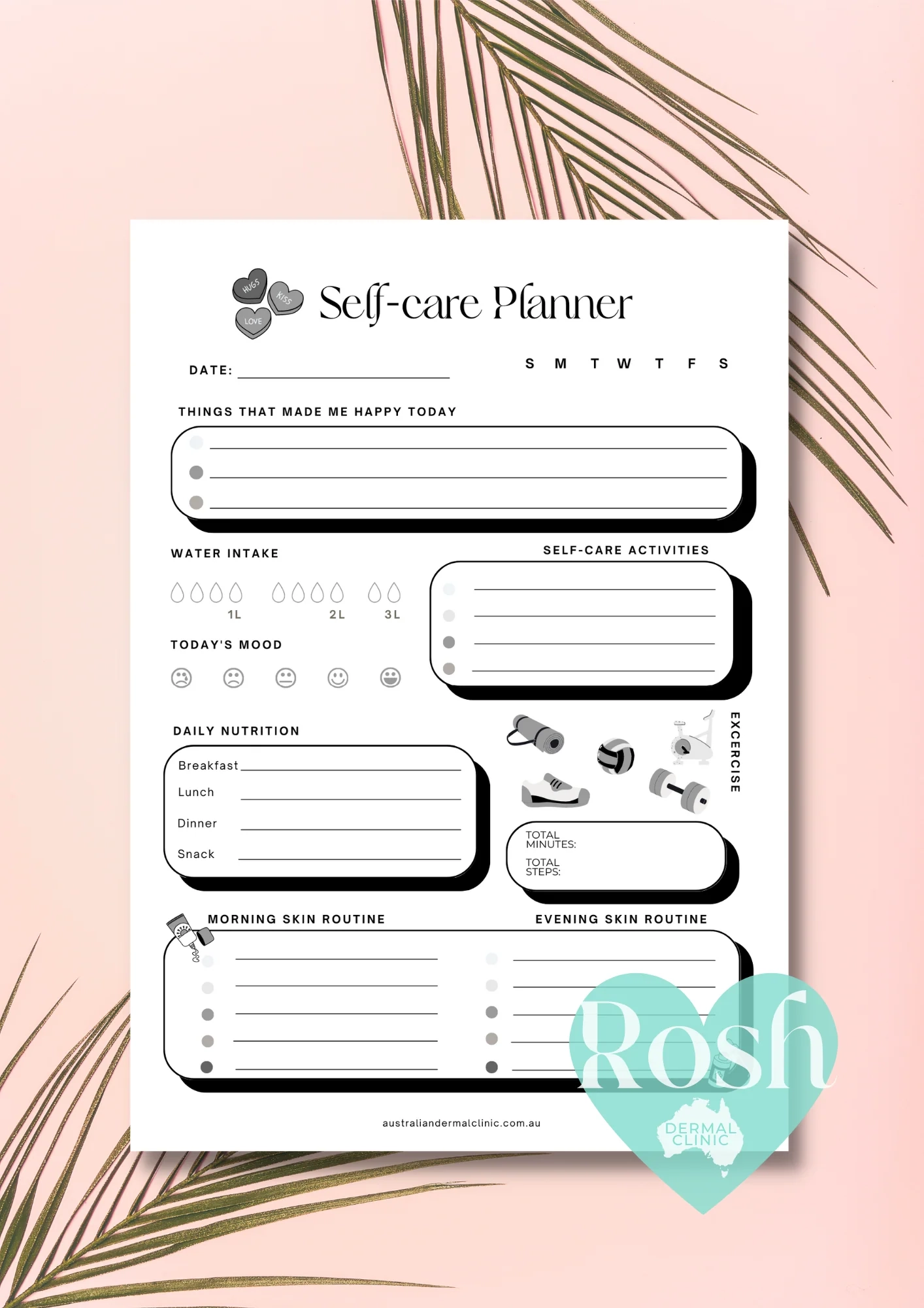 FREE GIFT Self care Planner Printable INSTANT DOWNLOAD 