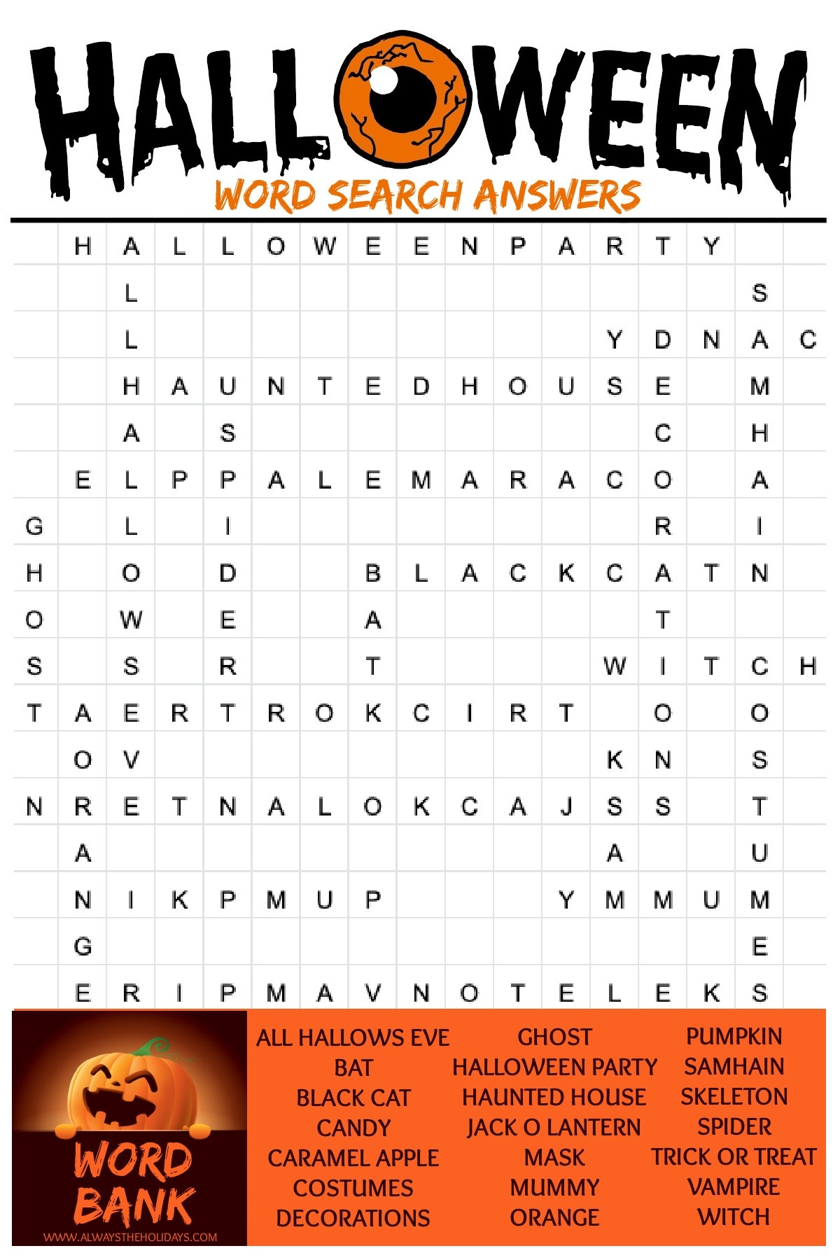 Free Printable Word Search Puzzles Halloween