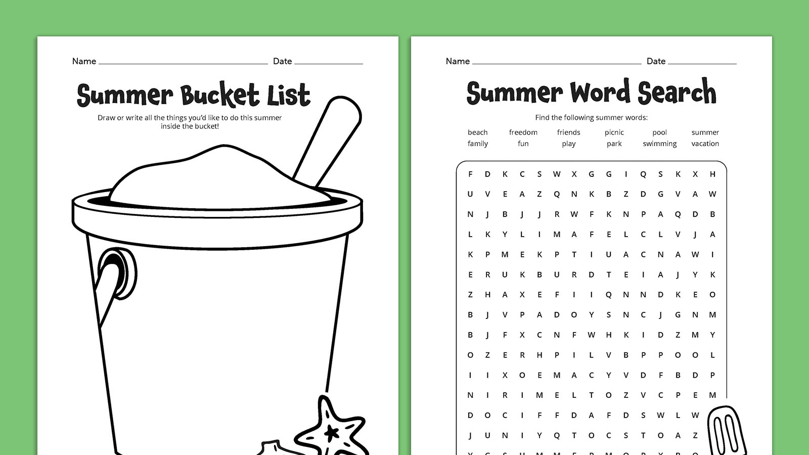 Free End Of School Year Printables