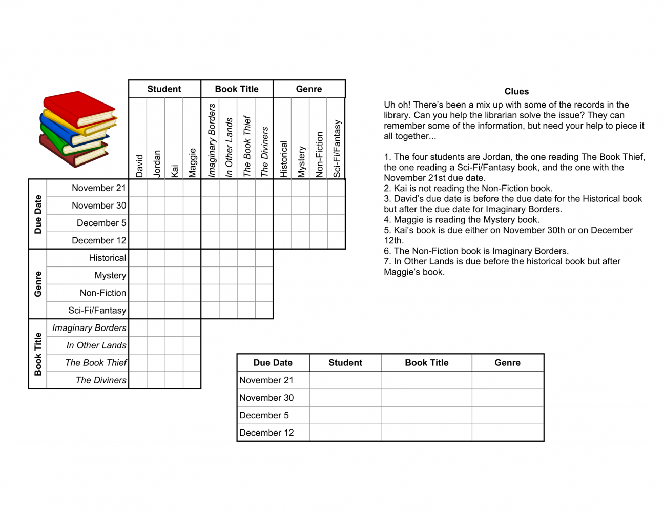 Logic Puzzles For Middle School Printable