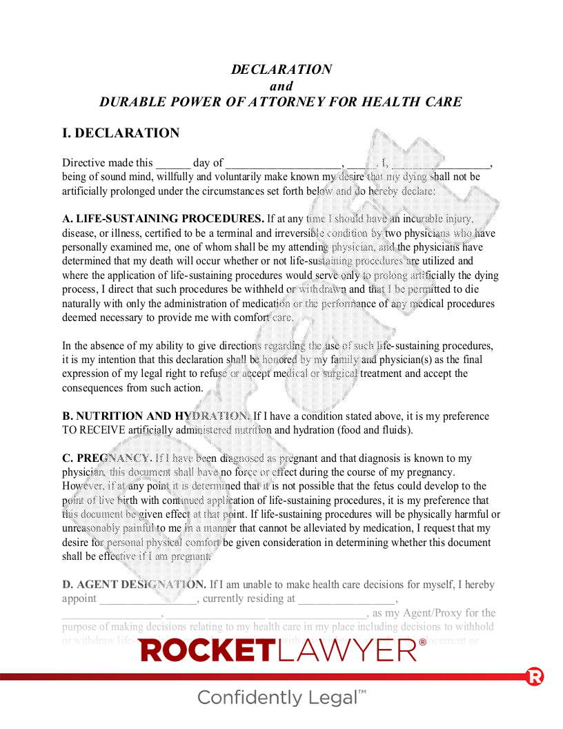 Free Louisiana Living Will Make amp Download Rocket Lawyer