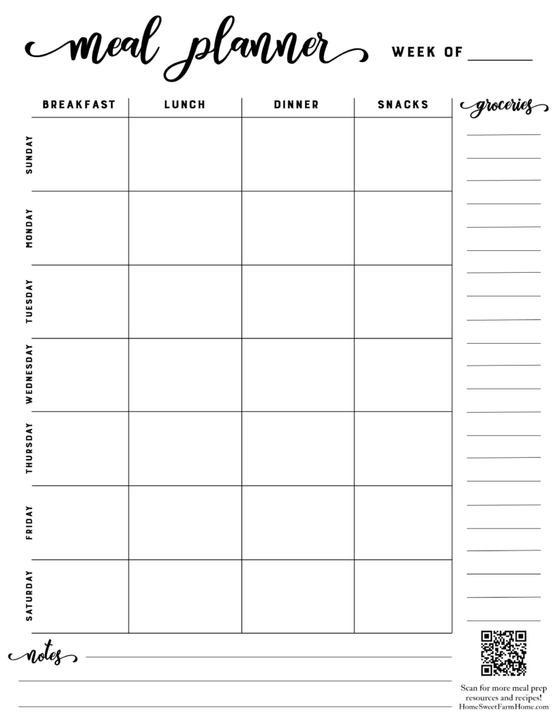 Meal Planner Template Printable