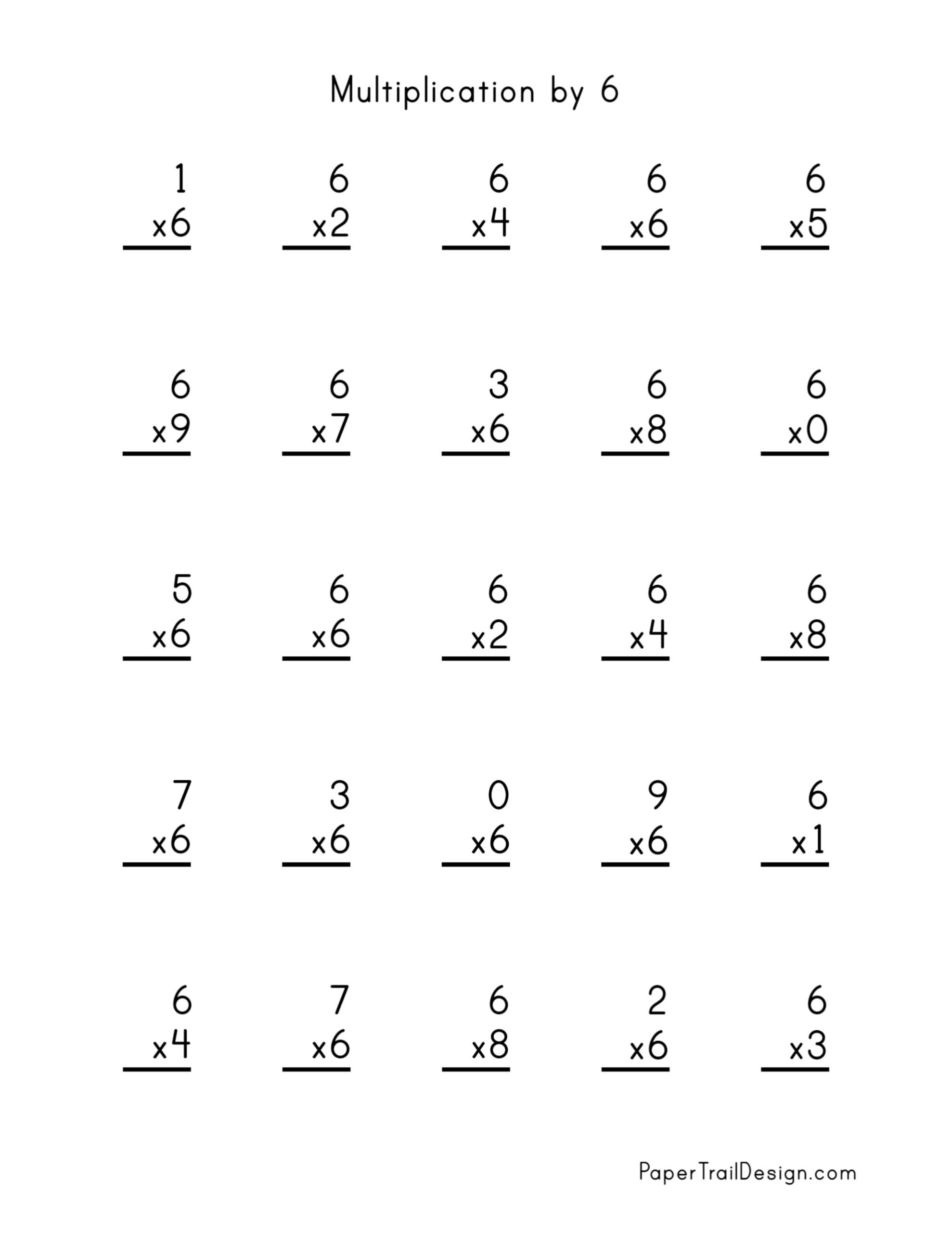 Multiplication Math Worksheets Printable Free