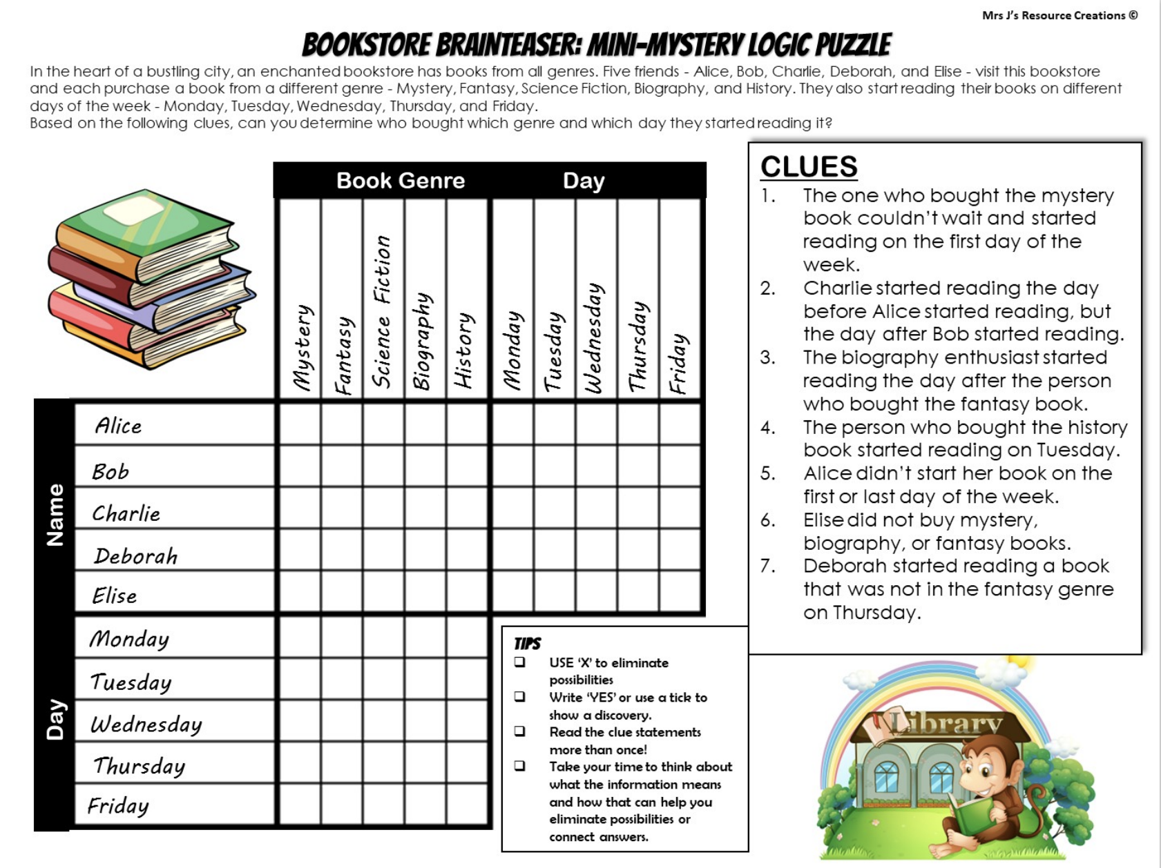 Logic Puzzles Printable Free