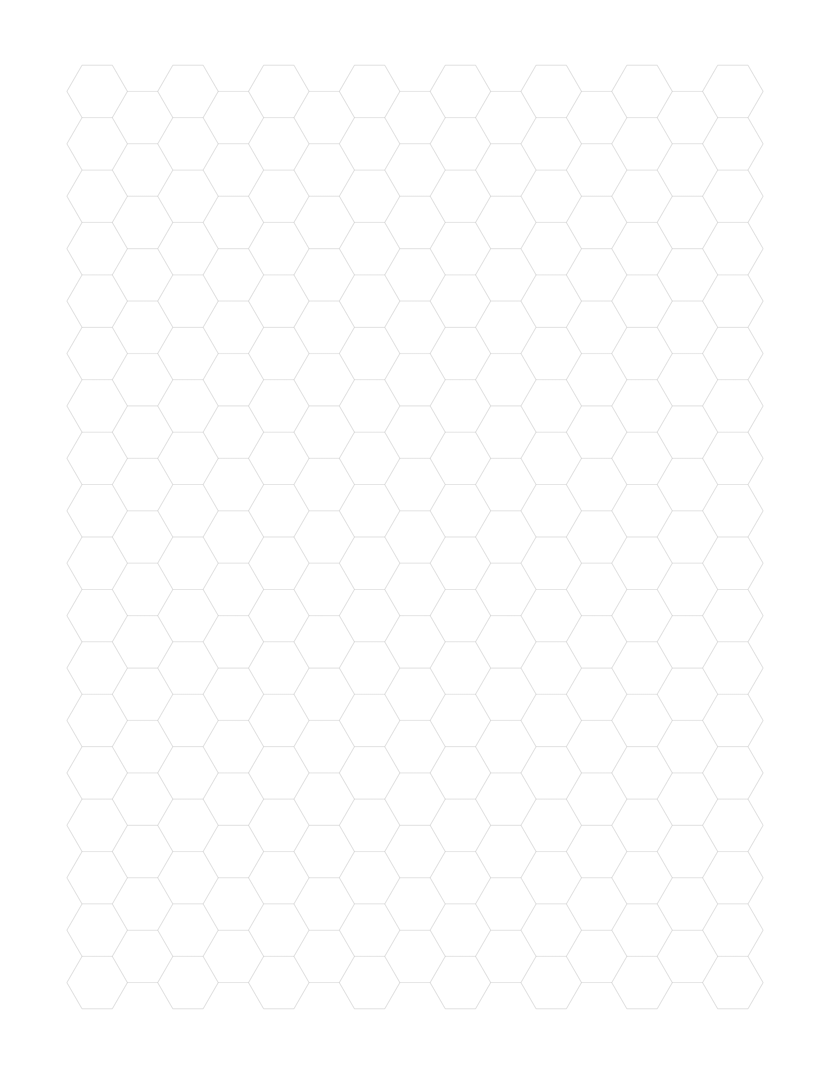 Hexagon Graph Paper Printable 8.5x11