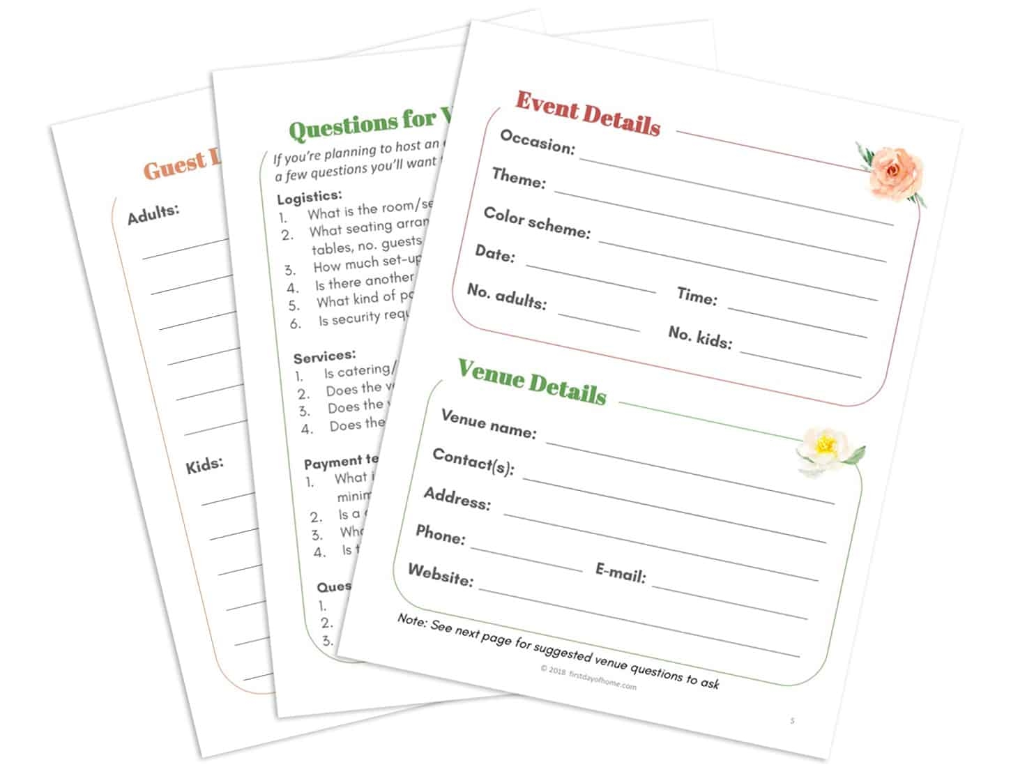 Pdf Free Printable Party Planning Worksheet