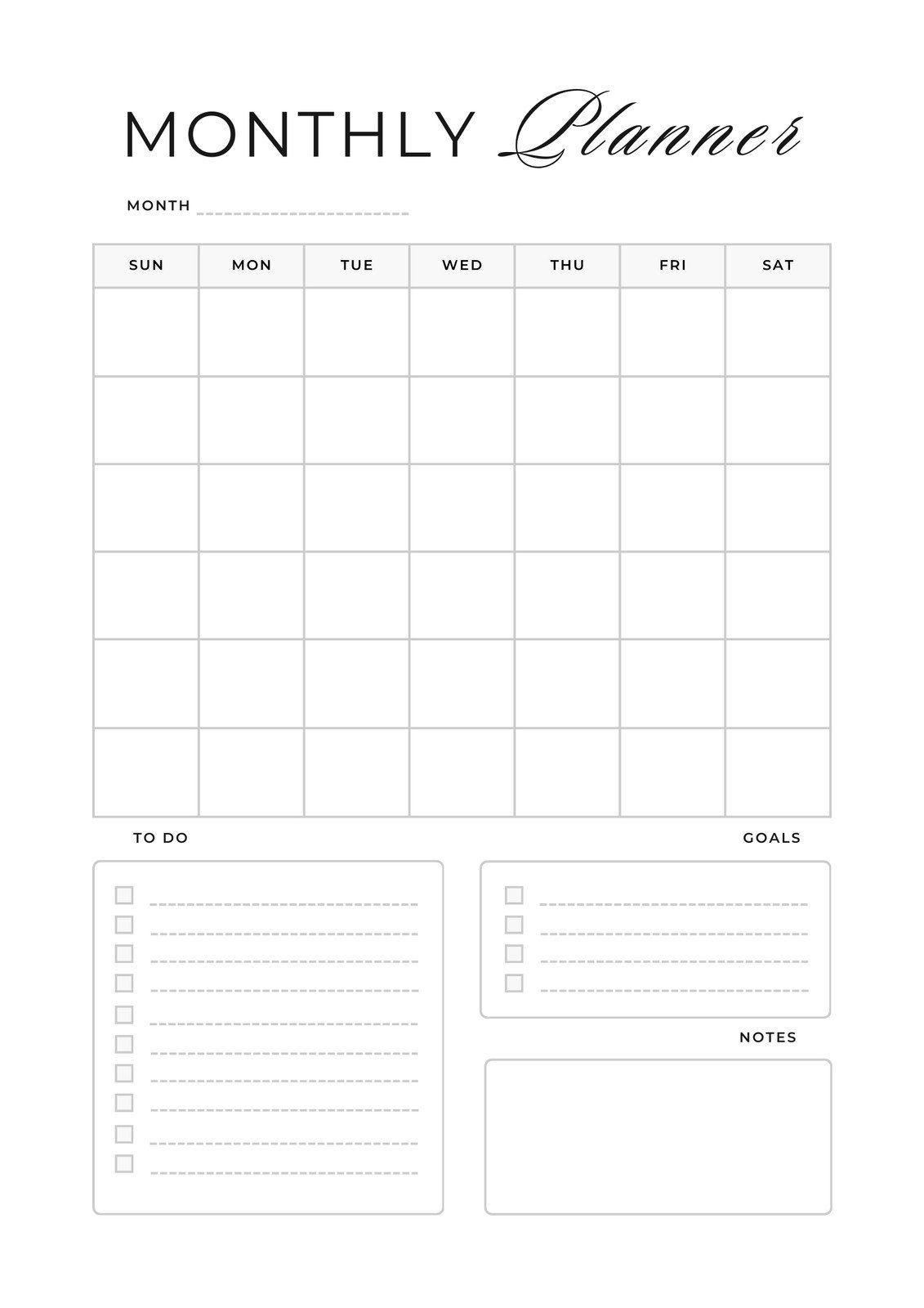 Minimal Calendar Printable Blank Minimal Calendar Printable Blank