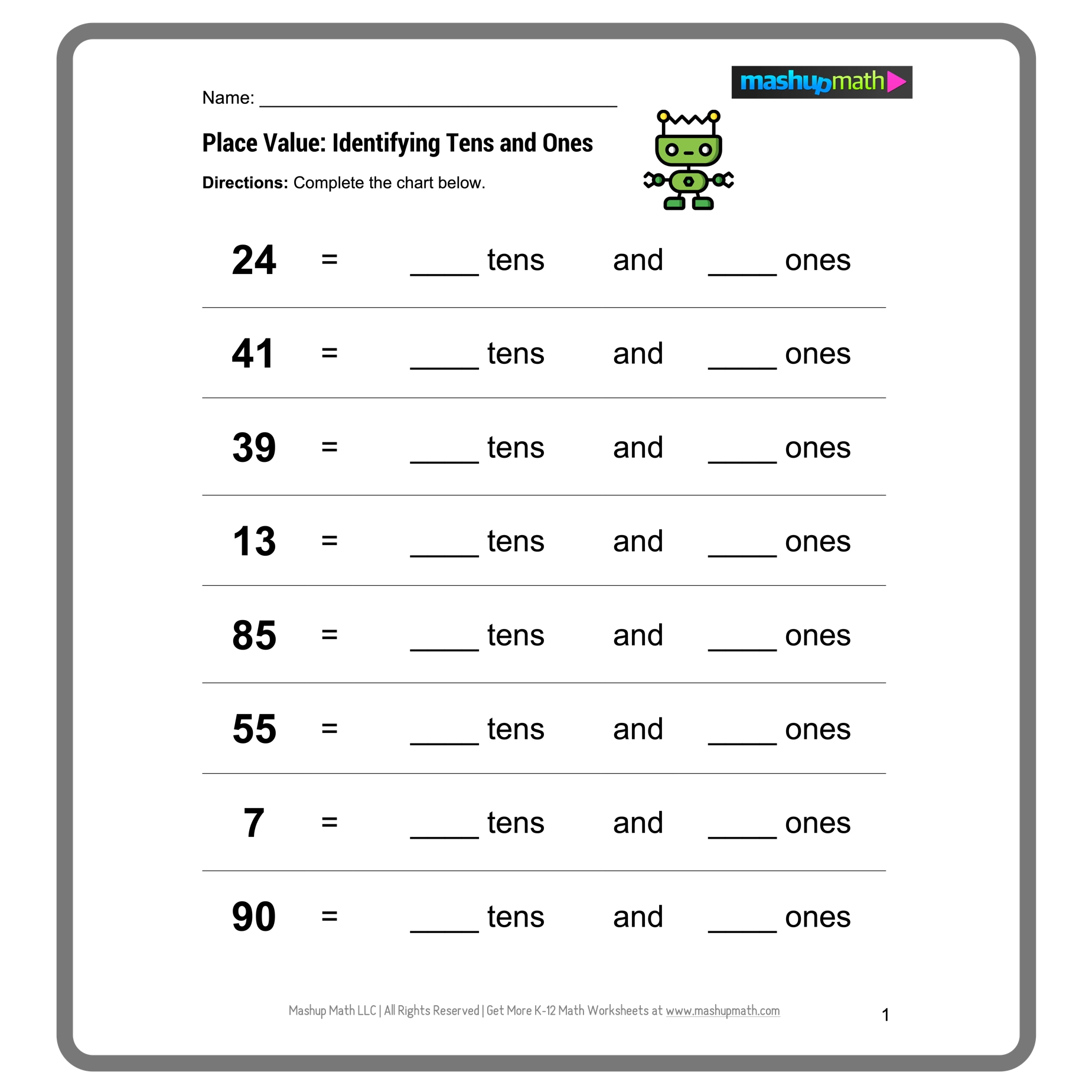 Free Place Value Worksheets Printable With Answers Mashup Math