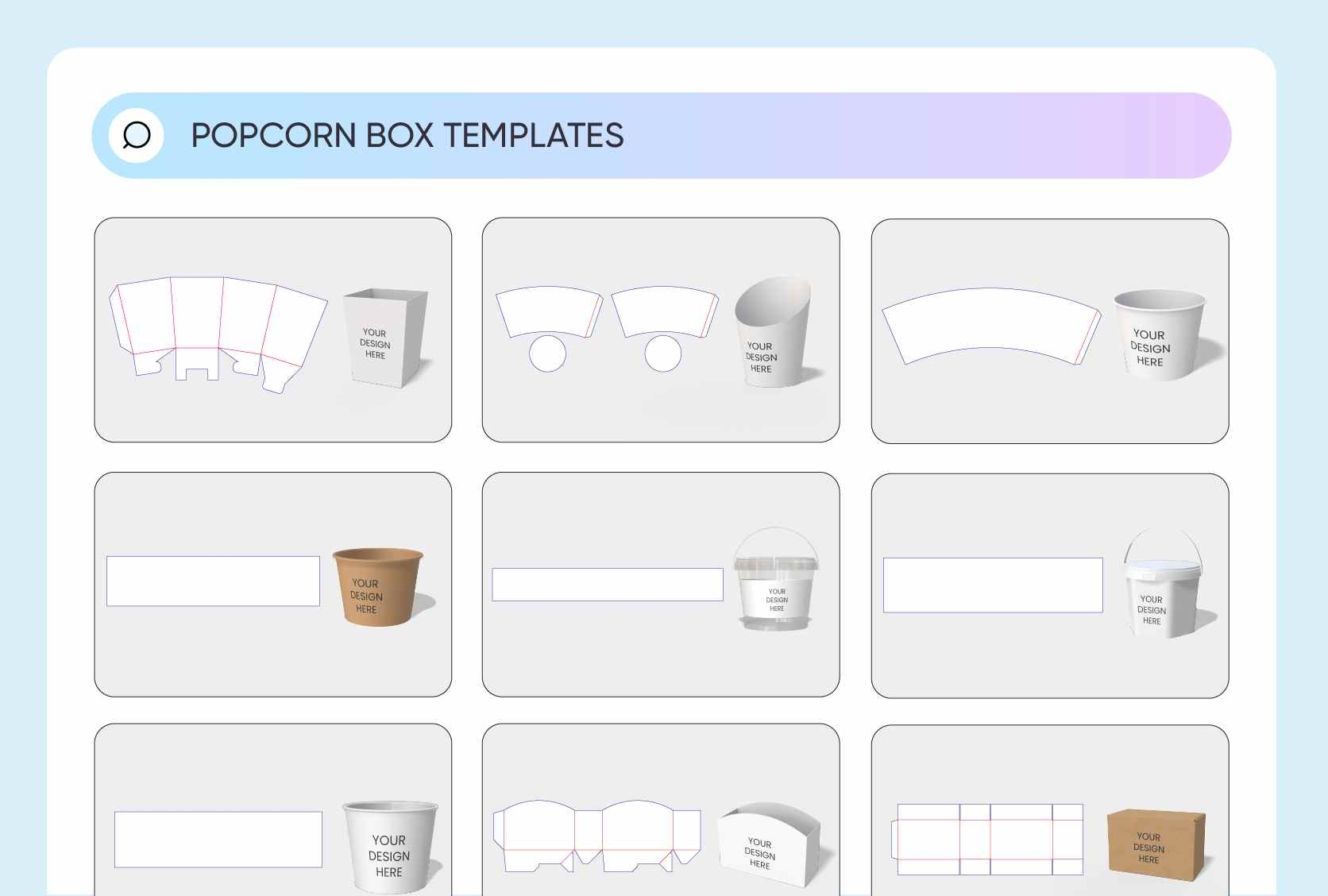 Free Popcorn Box Template Printable