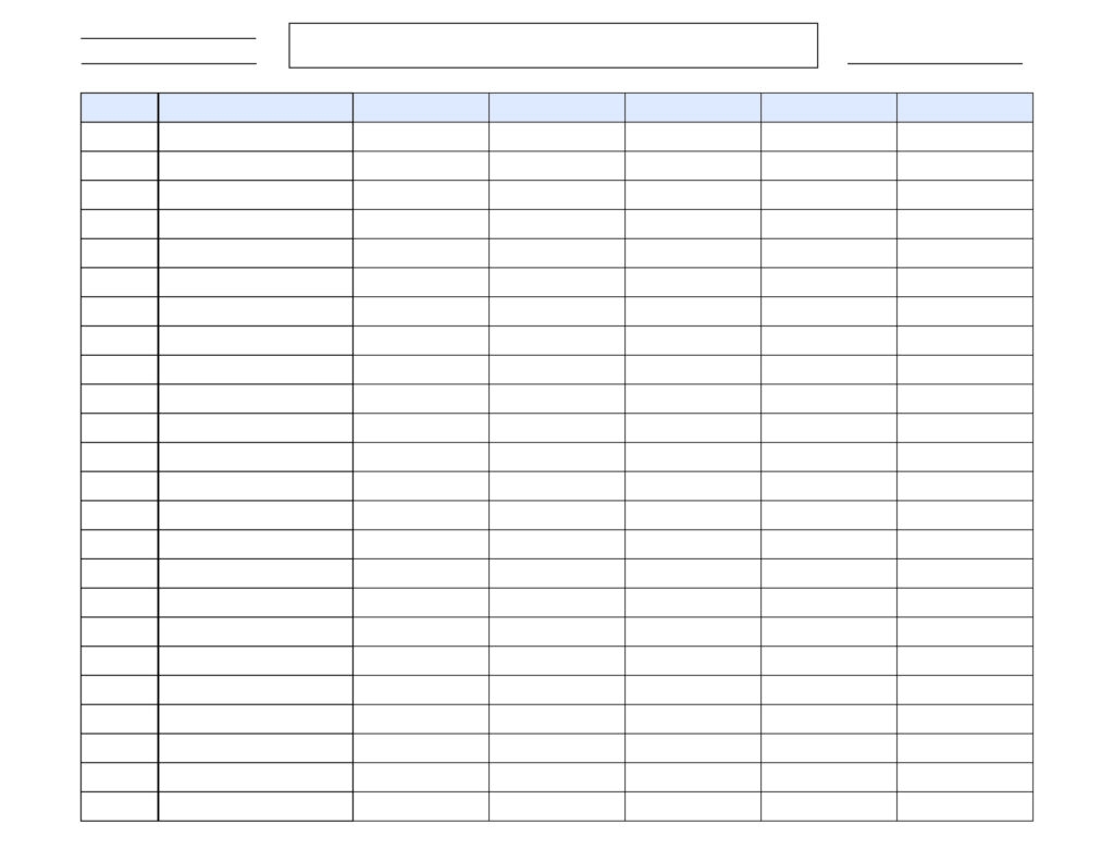 Free Printable Spreadsheet Template