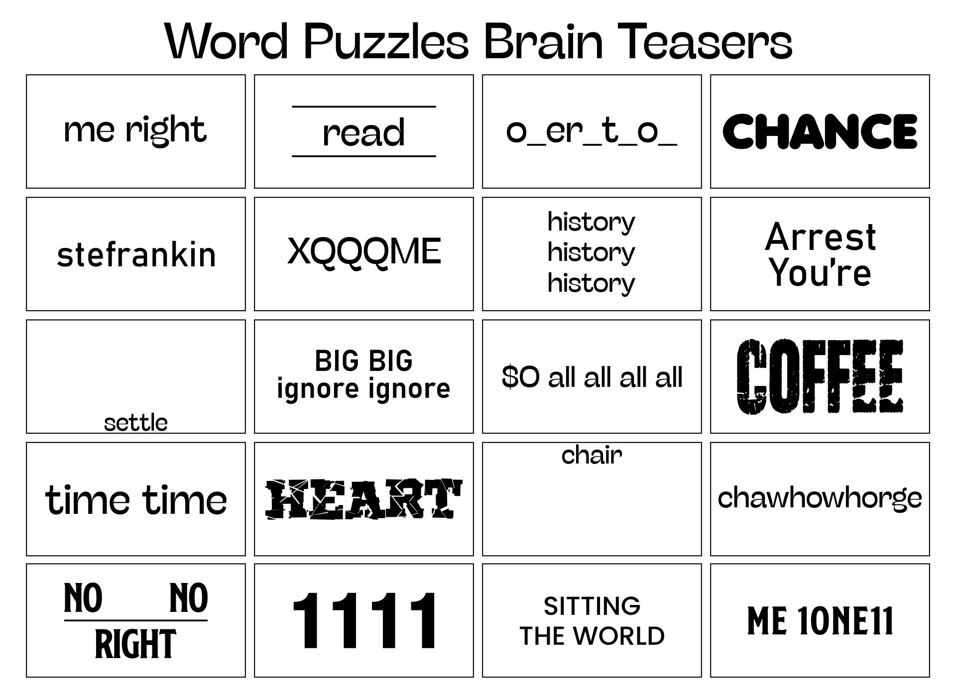 Brain Puzzles Printable Free