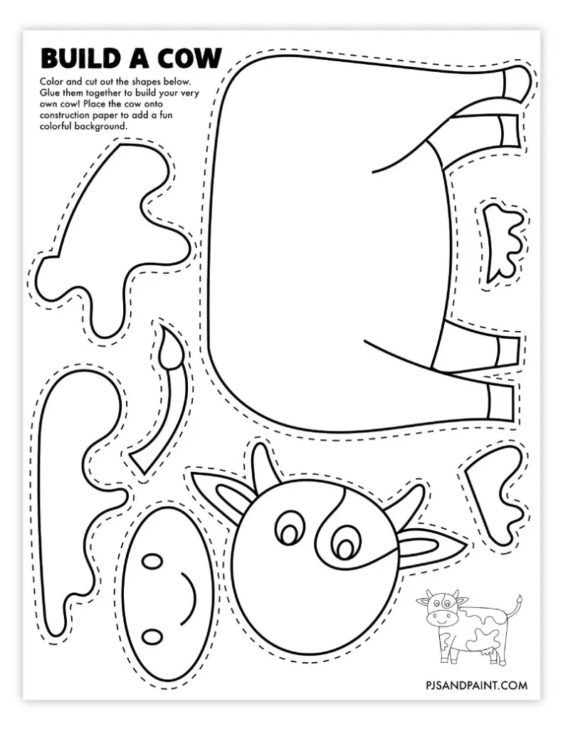 Printable Cow Craft Template