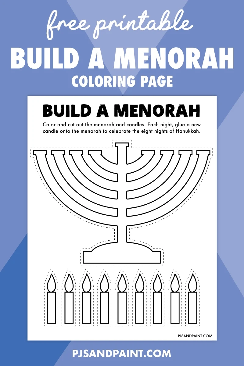 Free Printable Build A Menorah Craft Pjs And Paint