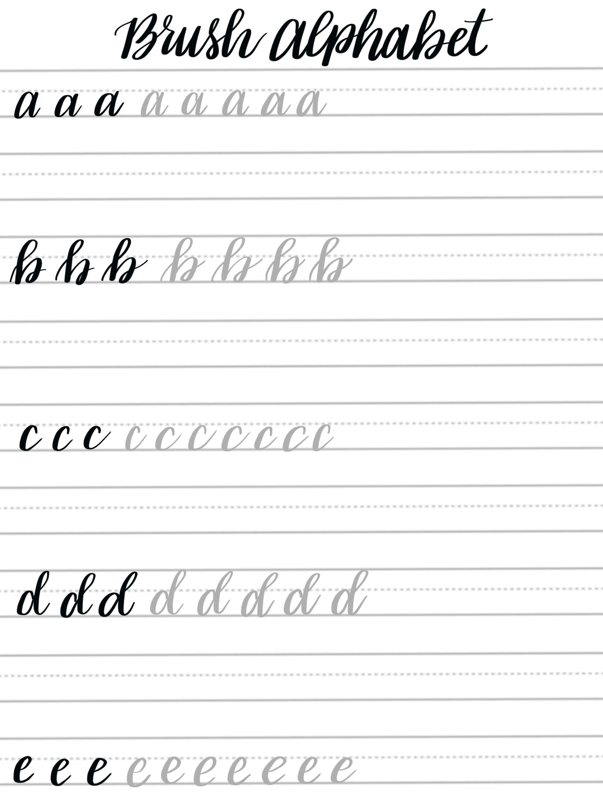 Free Printable Calligraphy Worksheets Pdf Digital Lettering 