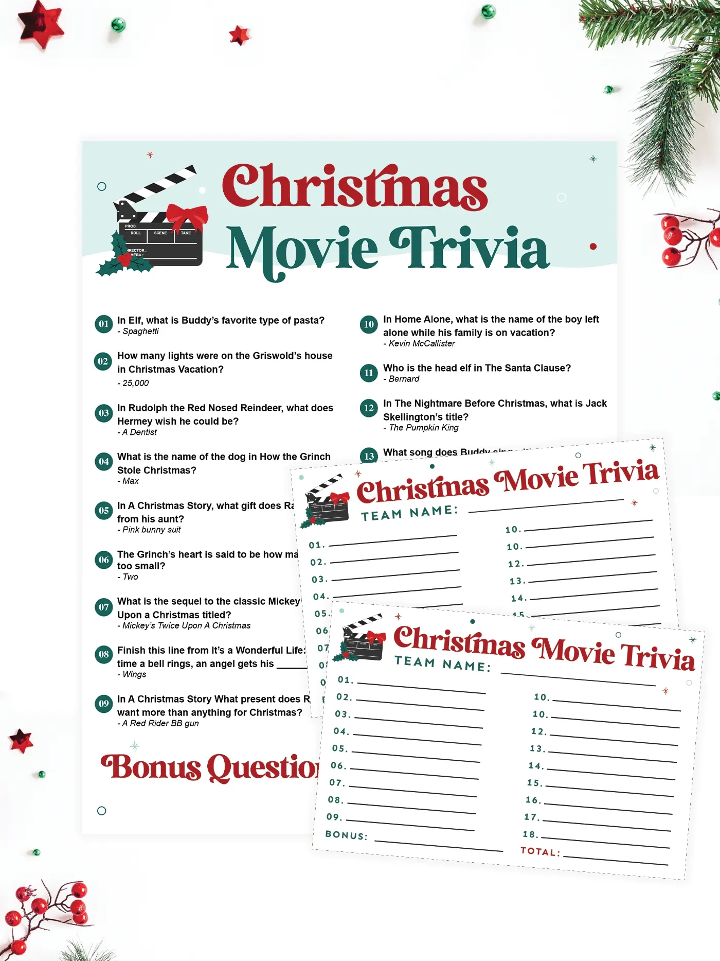 Free Printable Christmas Movie Trivia Questions And Answers 