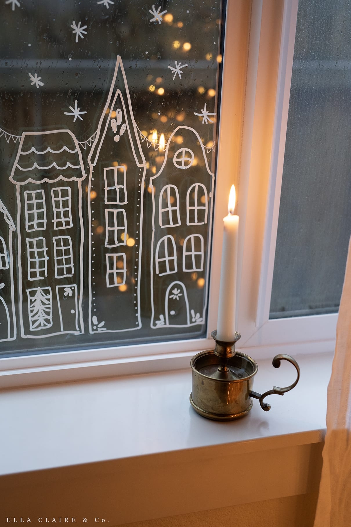 Free Printable Christmas Village Window Stencil Ella Claire amp Co 