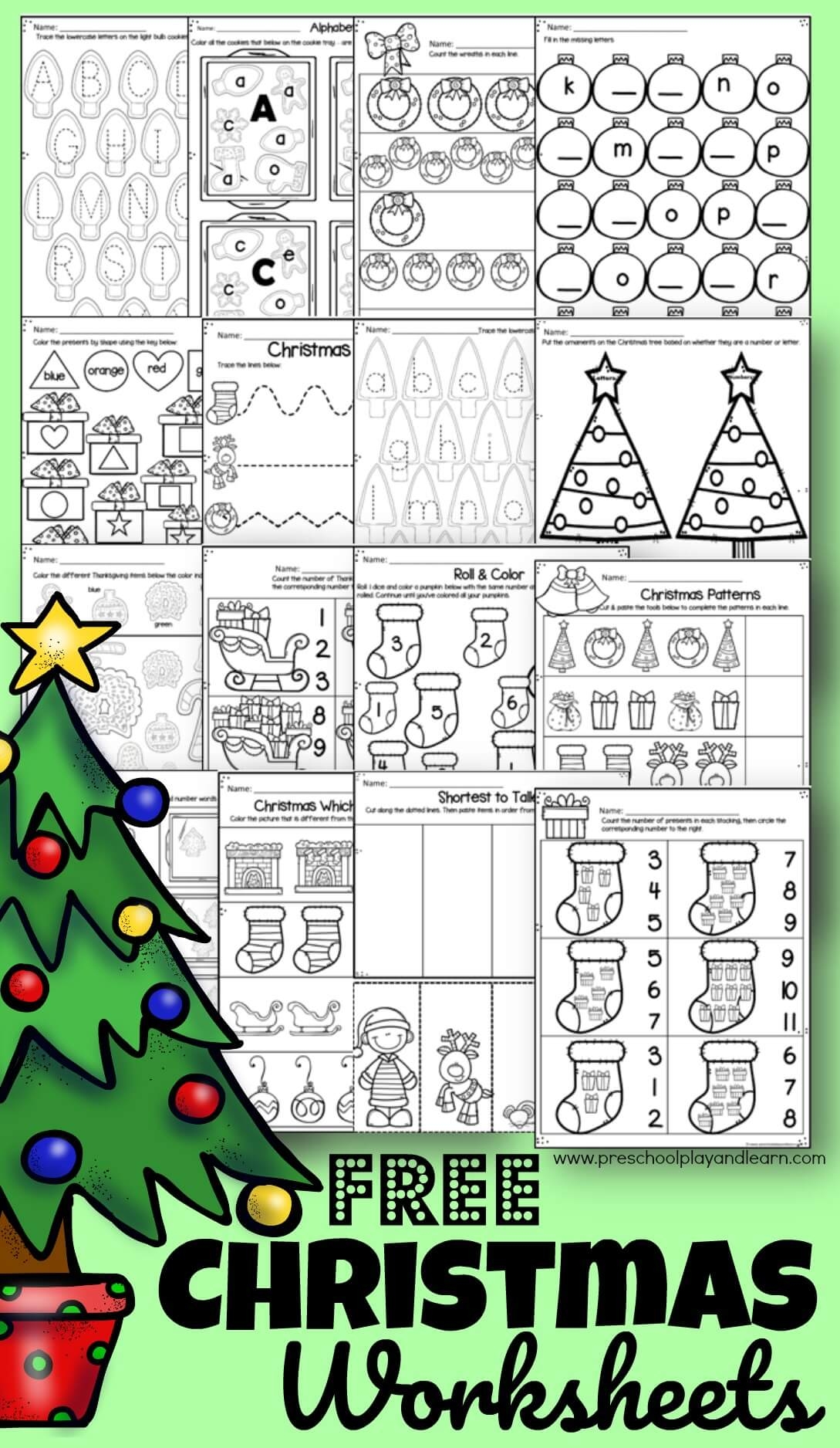 Easy Christmas Printable Worksheets