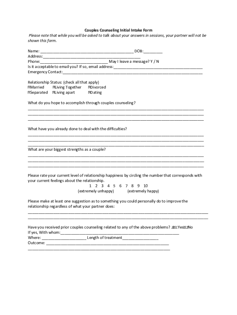 Free Printable Couples Worksheets
