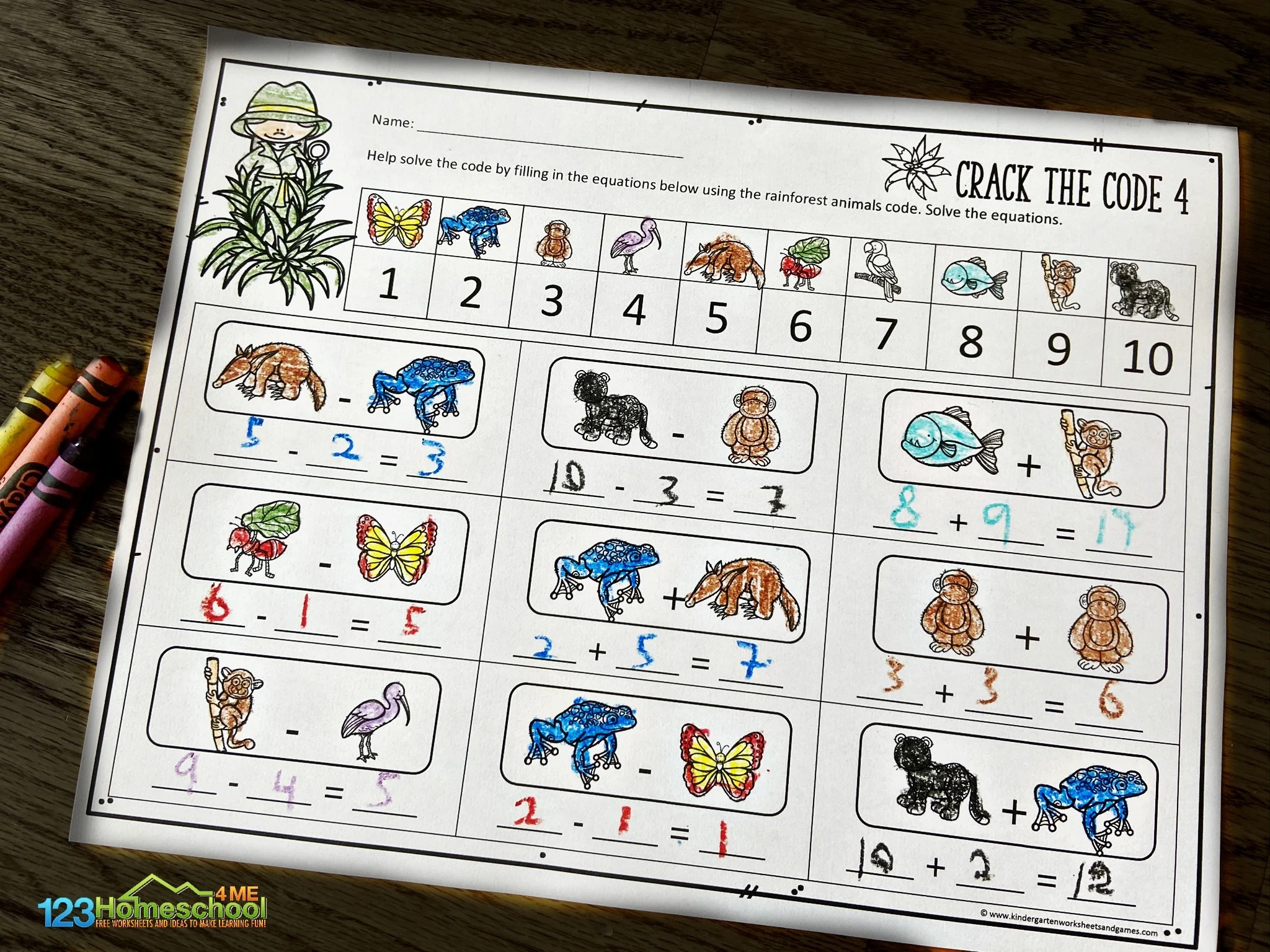 Free Printable Crack The Code Math Worksheets