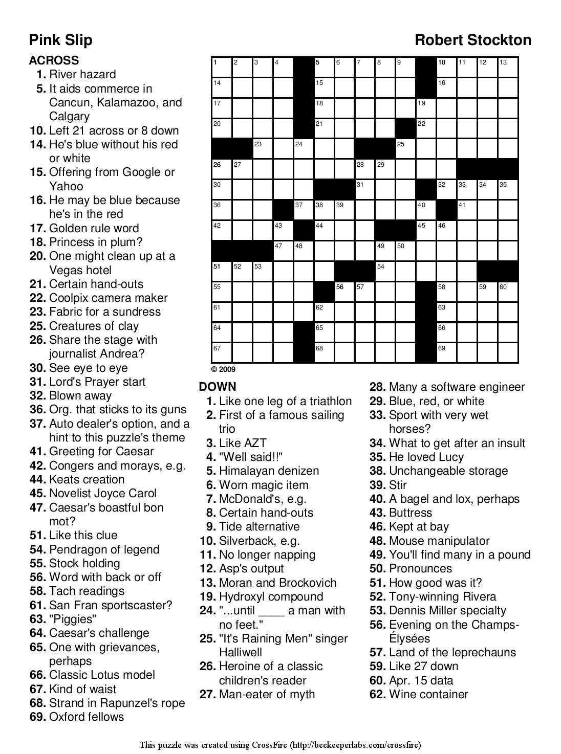 Esl Crossword Puzzles Printable Free