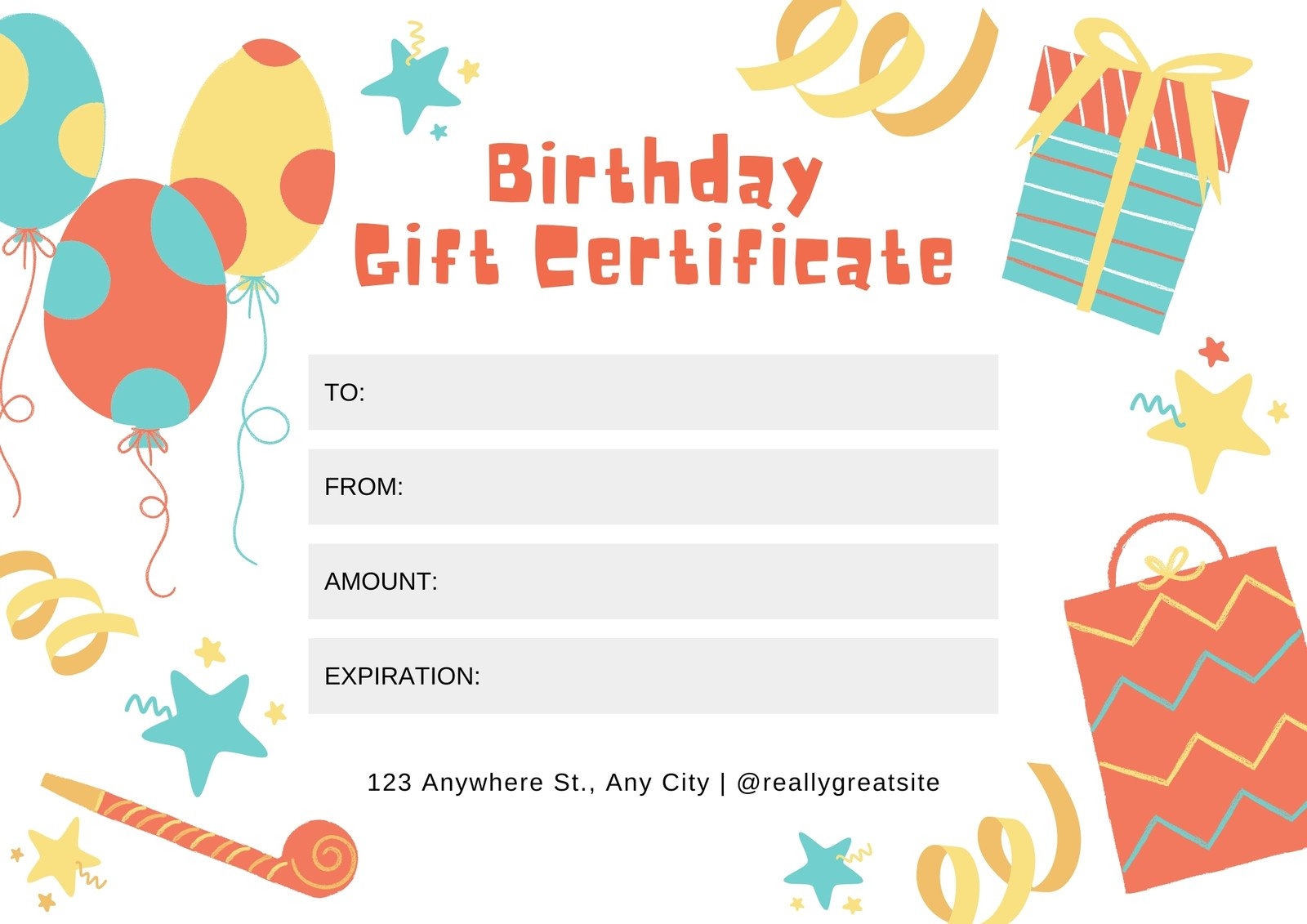 Free Printable Birthday Certificates Template