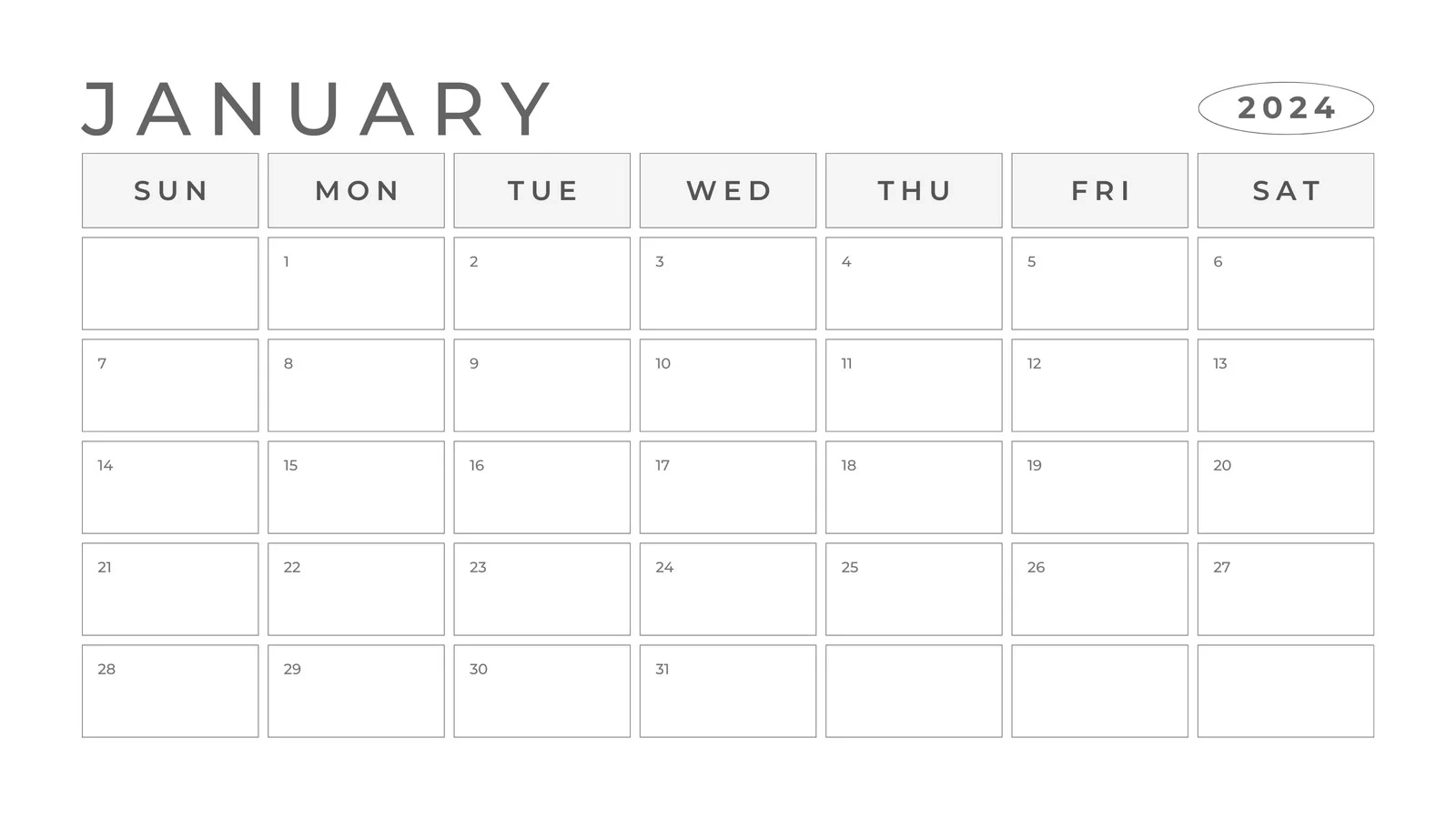 Printable Blank Month Calendar Page