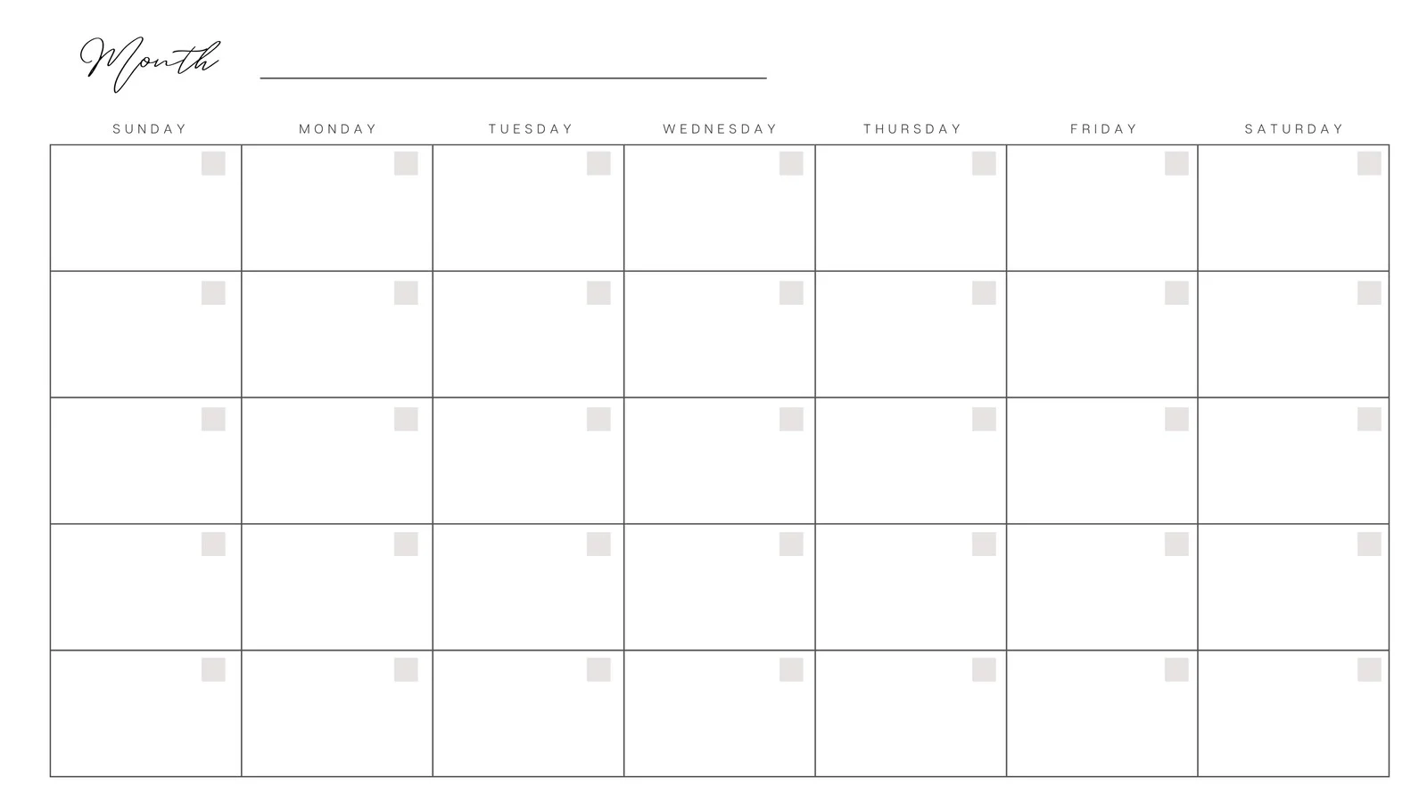 Printable Blank Calendar Form