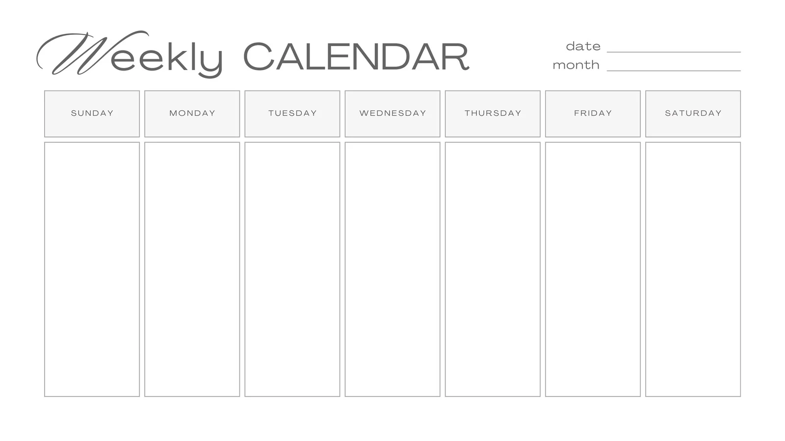 Blank Calendar Free Printable Monday