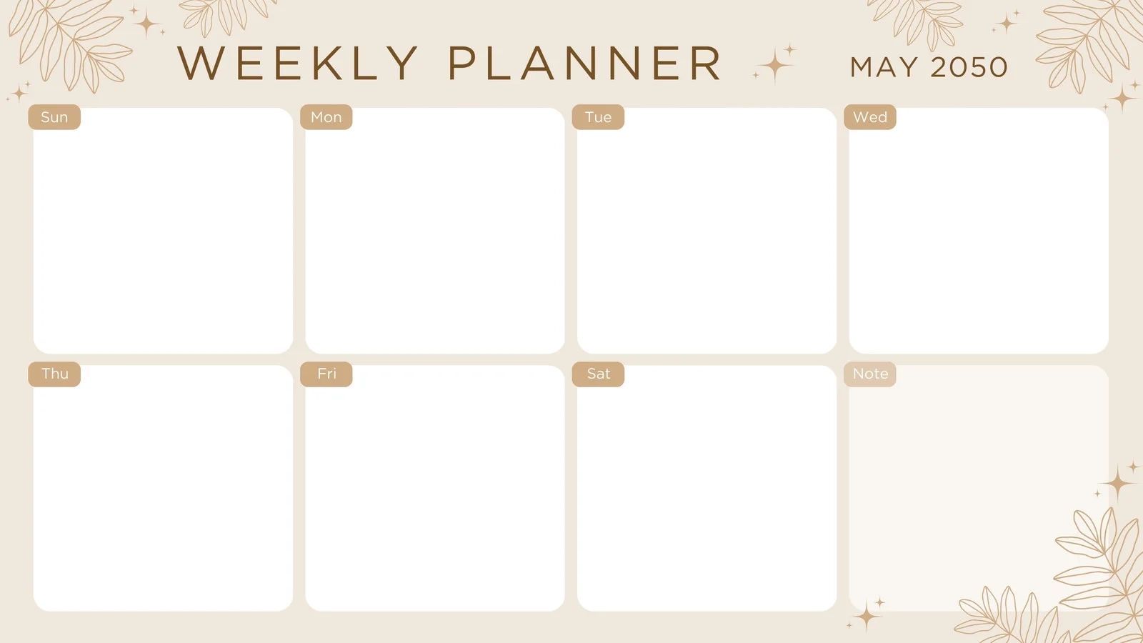 Weekly Blank Printable Calendar