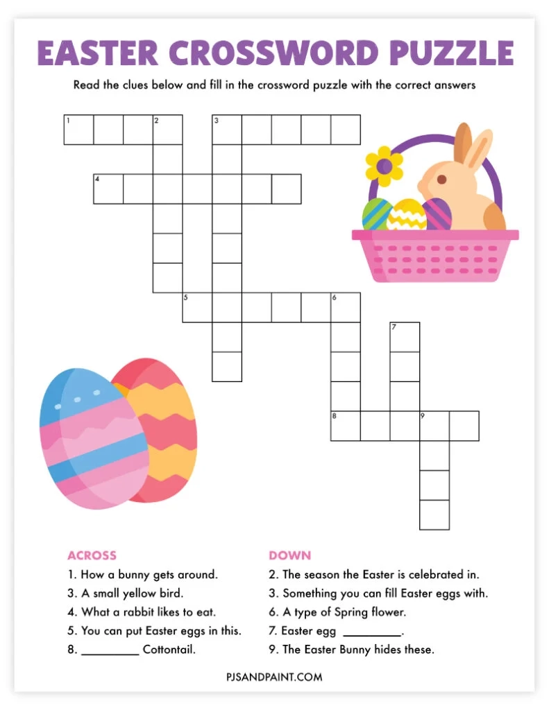 Easter Printable Crossword Puzzles