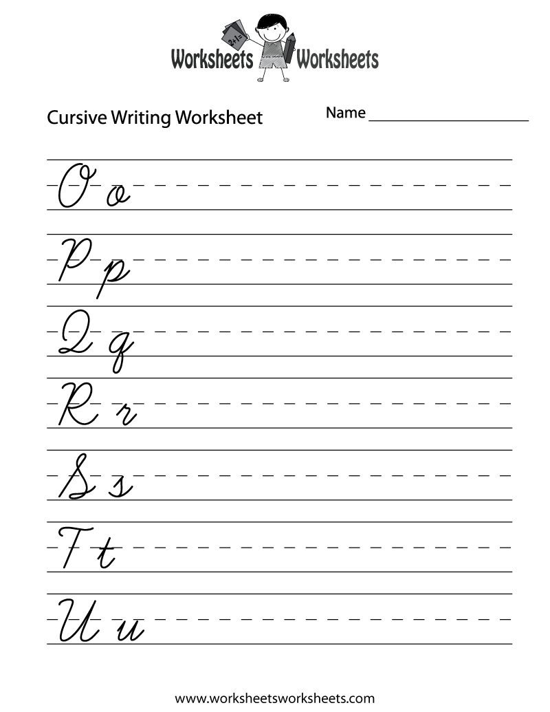 Cursive Alphabet Worksheets Printable Free