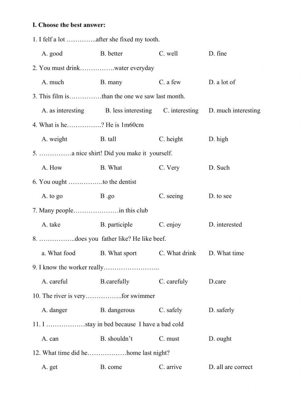 Free Printable English Worksheet For 7th Grade Download Free 