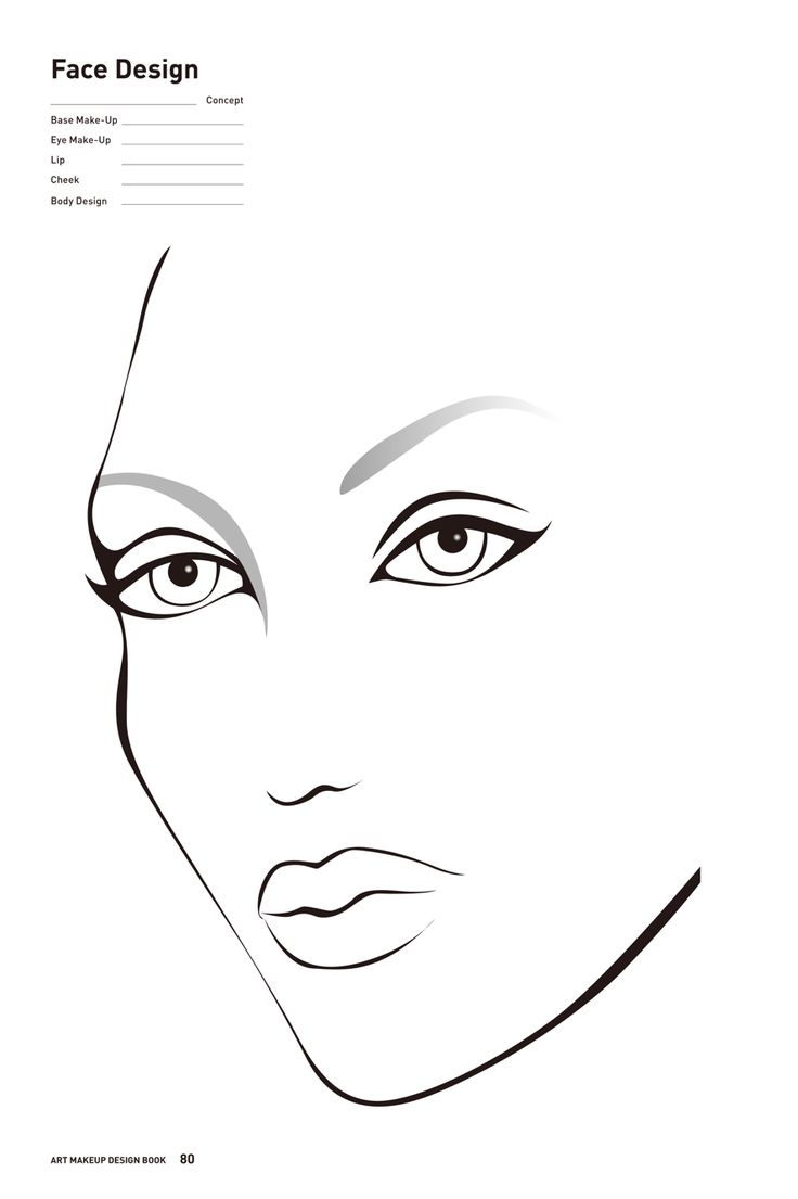 Free Printable Face Chart For Makeup Artists facechart makeup mua 