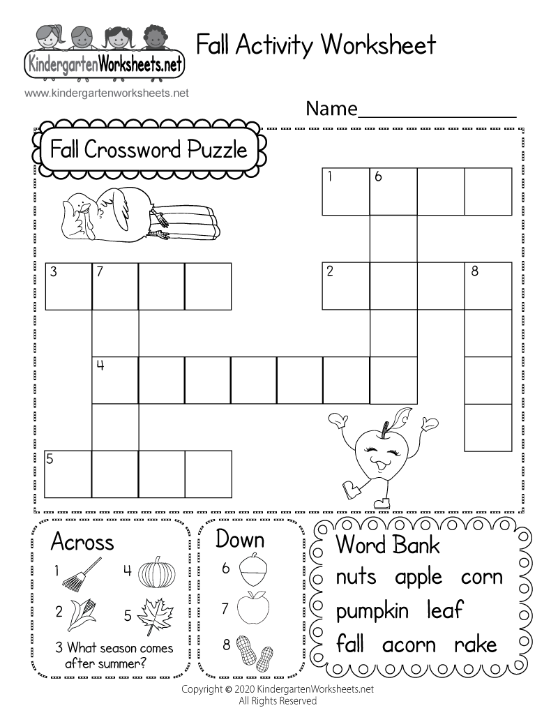 Childrens Crossword Puzzles Printable